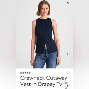 Madewell Crewneck Cutaway Vest in Navy sz 6 NWT